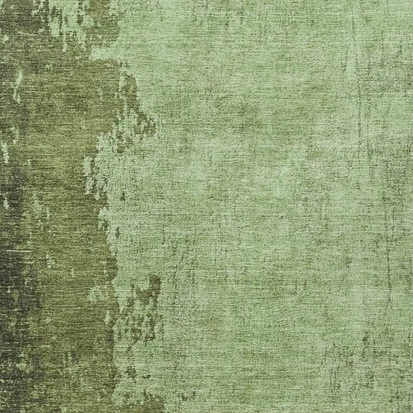 Artichoke Green And Olive Green Abstract Washable Indoor Outdoor Area Rug Photo 4