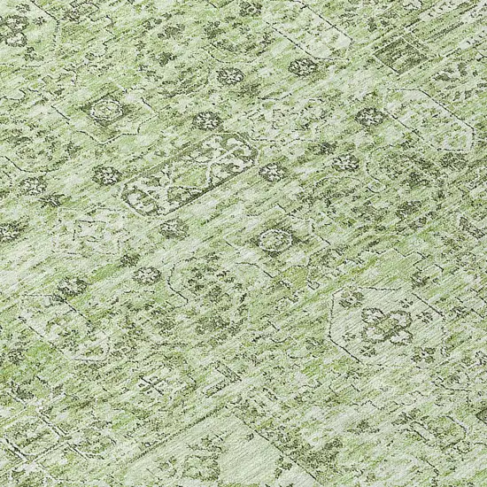 Artichoke Green And Olive Green Floral Washable Indoor Outdoor Area Rug Photo 6