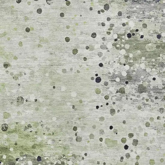 Artichoke Green And Purple Abstract Washable Indoor Outdoor Area Rug Photo 4