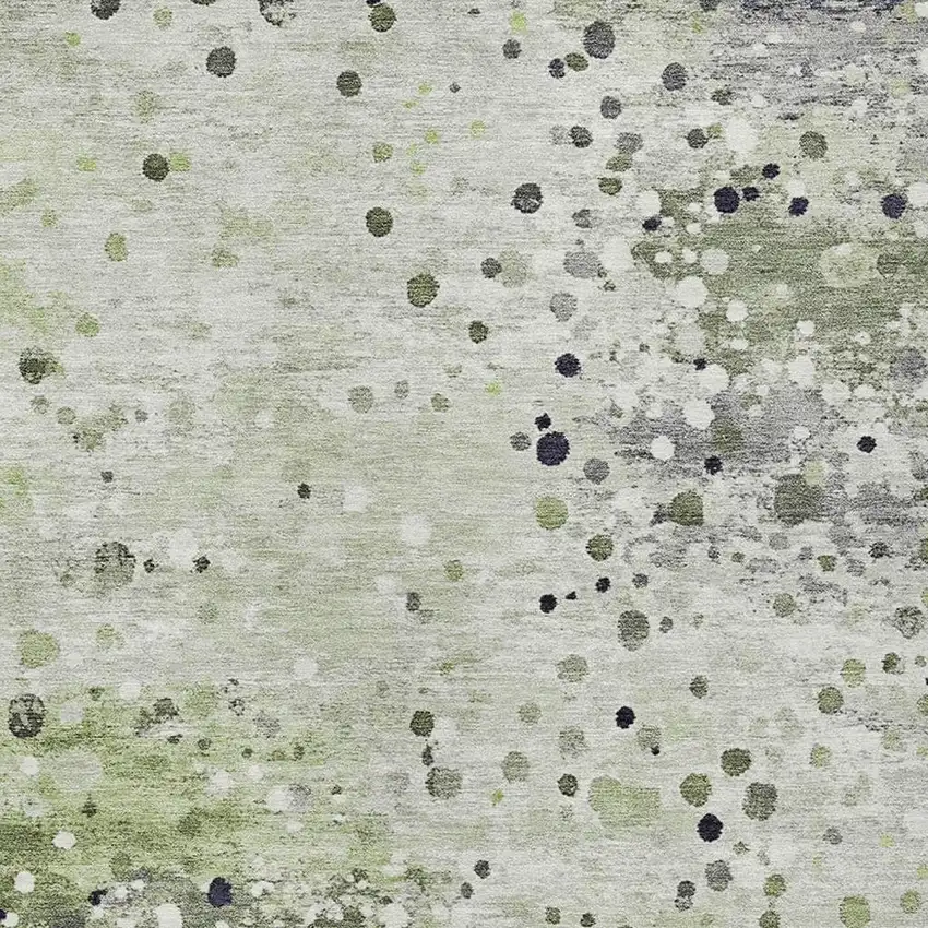 Artichoke Green And Purple Abstract Washable Indoor Outdoor Area Rug Photo 4