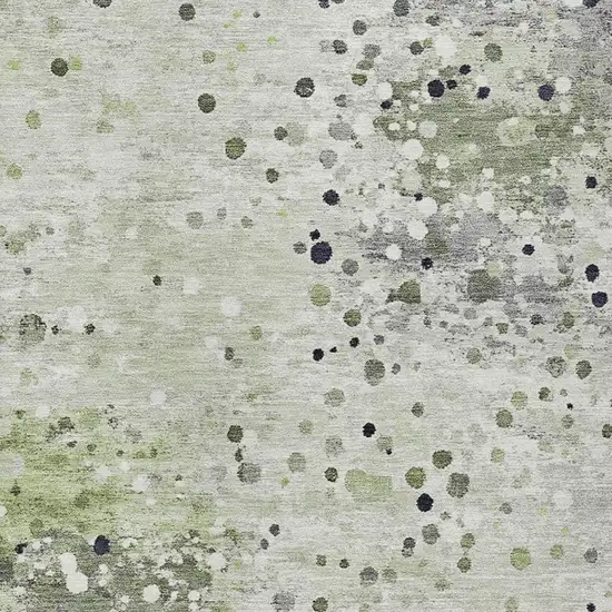 Artichoke Green And Purple Abstract Washable Indoor Outdoor Area Rug Photo 4