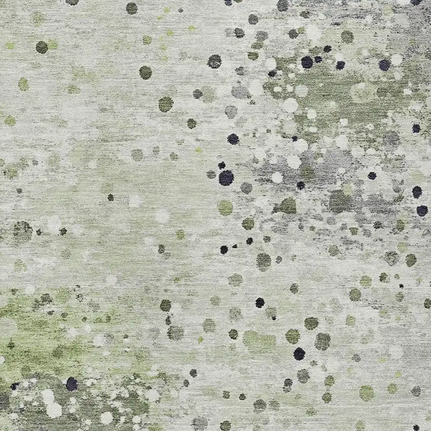 Artichoke Green And Purple Abstract Washable Indoor Outdoor Area Rug Photo 4