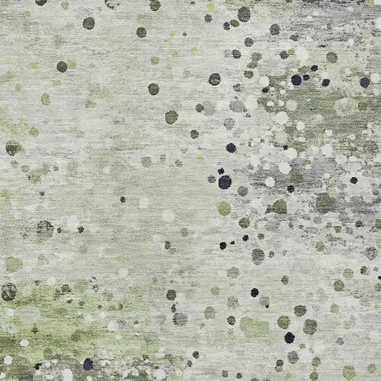 Artichoke Green And Purple Abstract Washable Indoor Outdoor Area Rug Photo 4