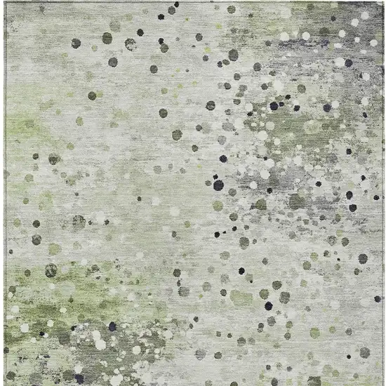 Artichoke Green And Purple Abstract Washable Indoor Outdoor Area Rug Photo 9