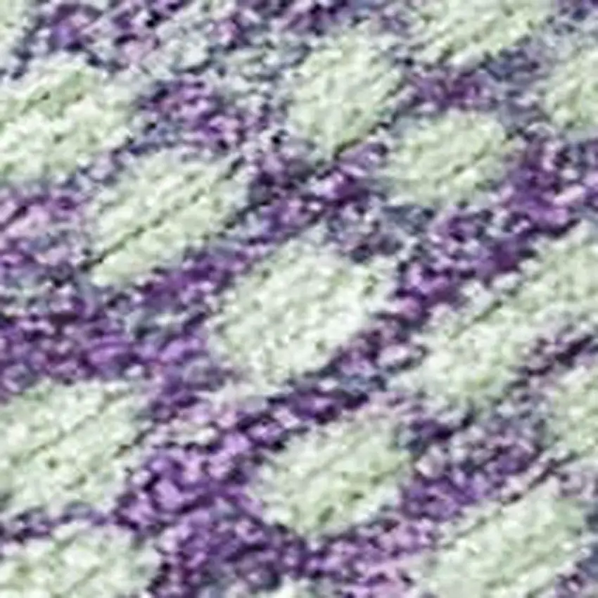 Artichoke Green And Purple Geometric Washable Indoor Outdoor Area Rug Photo 3