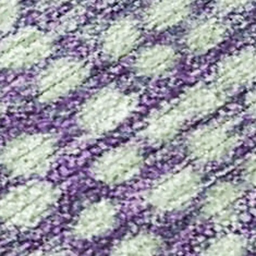 Artichoke Green And Purple Geometric Washable Indoor Outdoor Area Rug Photo 4
