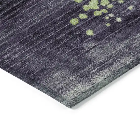 Artichoke Green And Purple Geometric Washable Indoor Outdoor Area Rug Photo 9