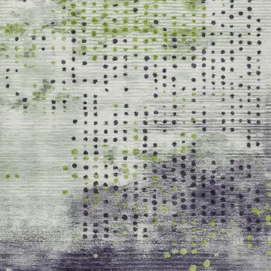 Artichoke Green And Purple Geometric Washable Indoor Outdoor Area Rug Photo 9