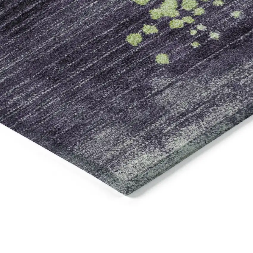 Artichoke Green And Purple Geometric Washable Indoor Outdoor Area Rug Photo 8