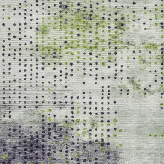 Artichoke Green And Purple Geometric Washable Indoor Outdoor Area Rug Photo 3