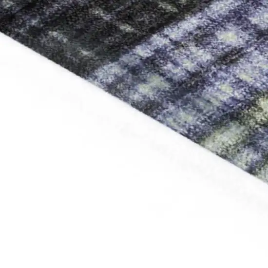 Artichoke Green And Purple Striped Washable Indoor Outdoor Area Rug Photo 3