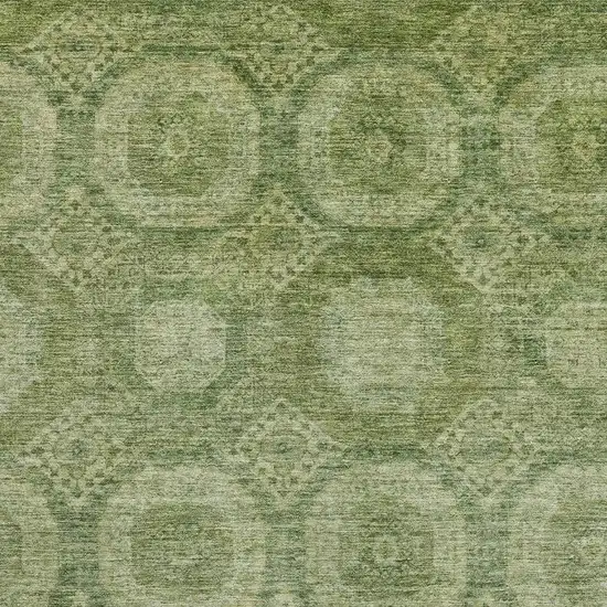 Artichoke Green And Sage Abstract Geometric Washable Area Rug With UV Protection Photo 3