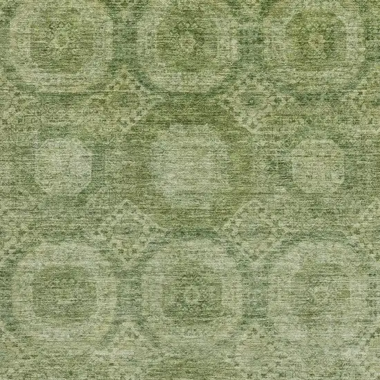 Artichoke Green And Sage Abstract Geometric Washable Area Rug With UV Protection Photo 3