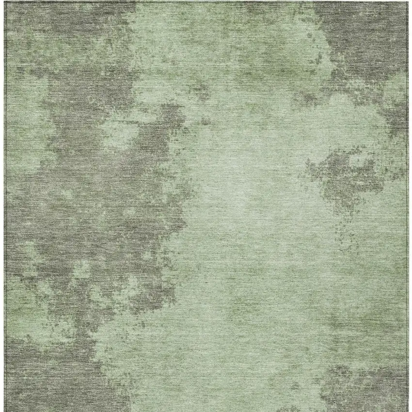 Artichoke Green And Sage Abstract Washable Indoor Outdoor Area Rug Photo 4