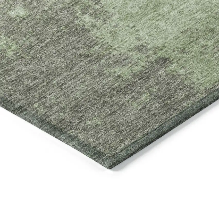 Artichoke Green And Sage Abstract Washable Indoor Outdoor Area Rug Photo 9