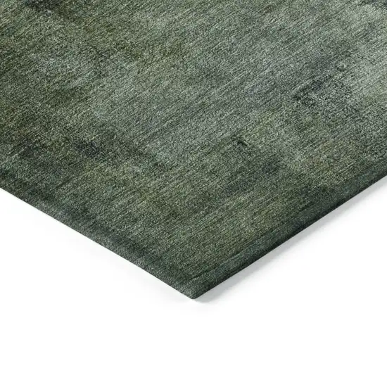 Artichoke Green And Sage Abstract Washable Indoor Outdoor Area Rug Photo 4