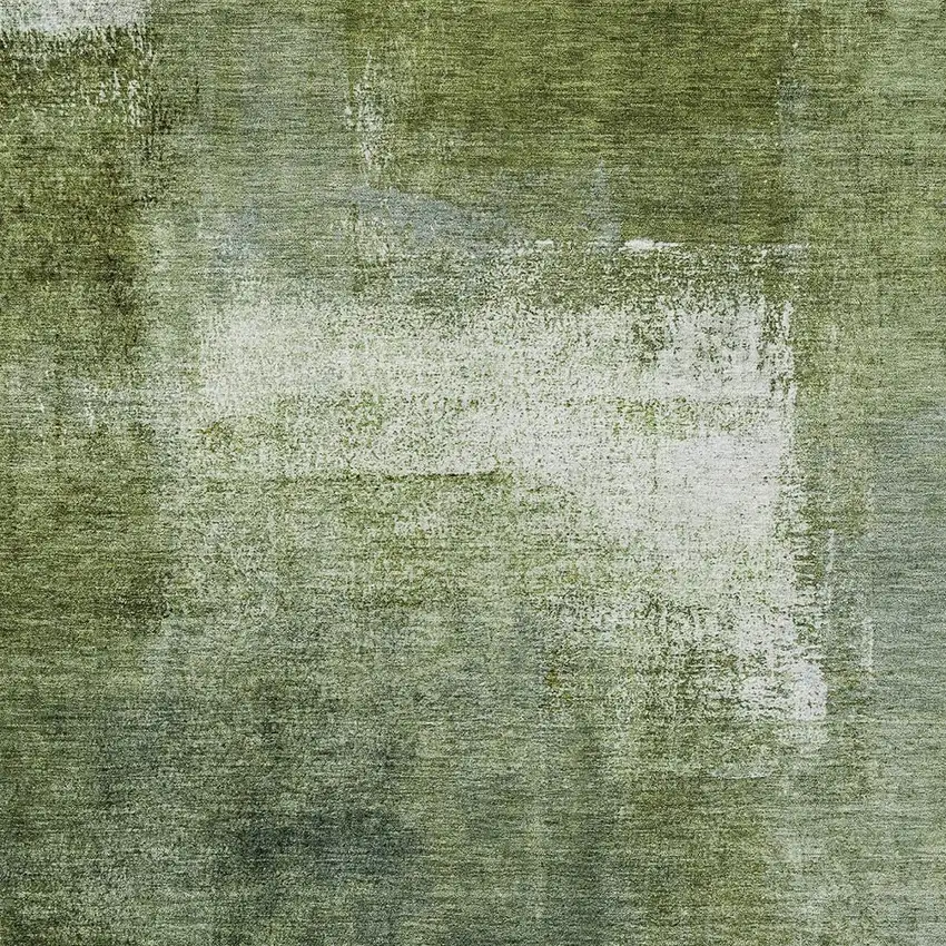 Artichoke Green And Sage Abstract Washable Indoor Outdoor Area Rug Photo 5