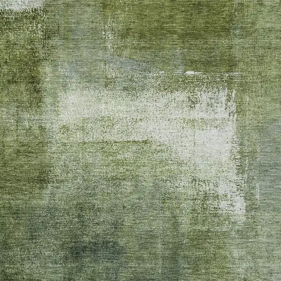 Artichoke Green And Sage Abstract Washable Indoor Outdoor Area Rug Photo 5