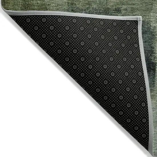 Artichoke Green And Sage Abstract Washable Indoor Outdoor Area Rug Photo 3