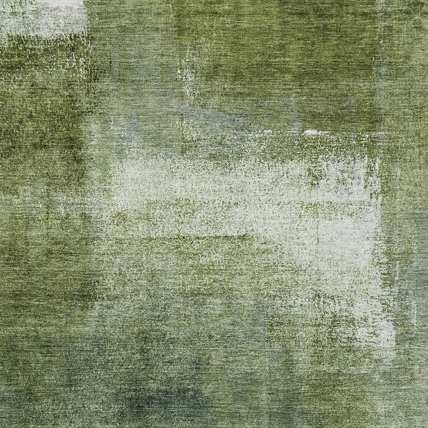 Artichoke Green And Sage Abstract Washable Indoor Outdoor Area Rug Photo 6