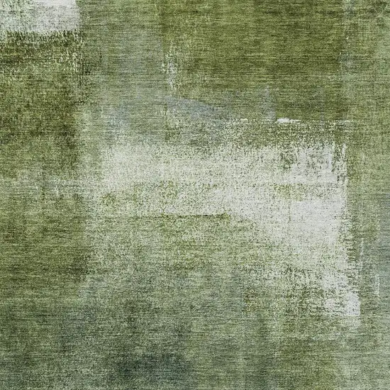 Artichoke Green And Sage Abstract Washable Indoor Outdoor Area Rug Photo 6
