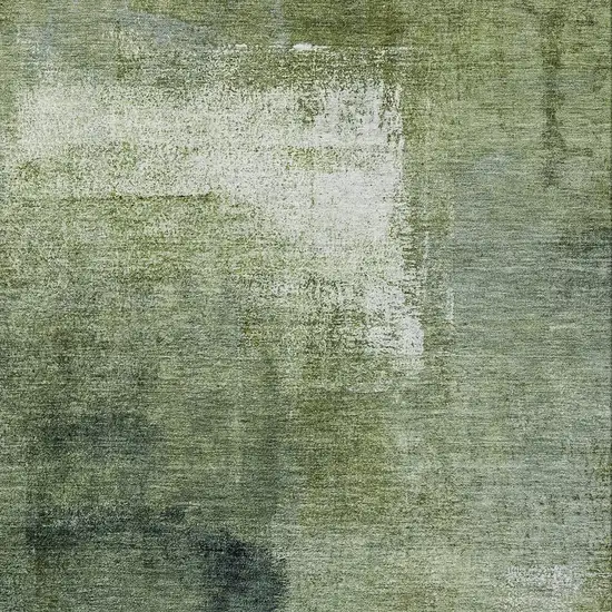 Artichoke Green And Sage Abstract Washable Indoor Outdoor Area Rug Photo 6
