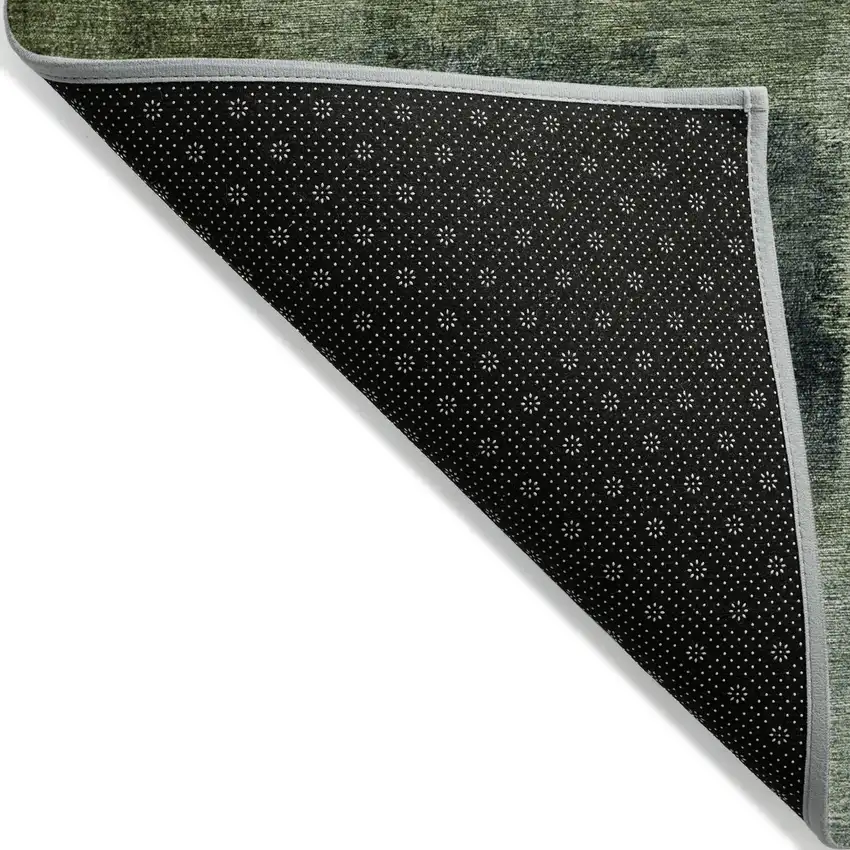 Artichoke Green And Sage Abstract Washable Indoor Outdoor Area Rug Photo 4
