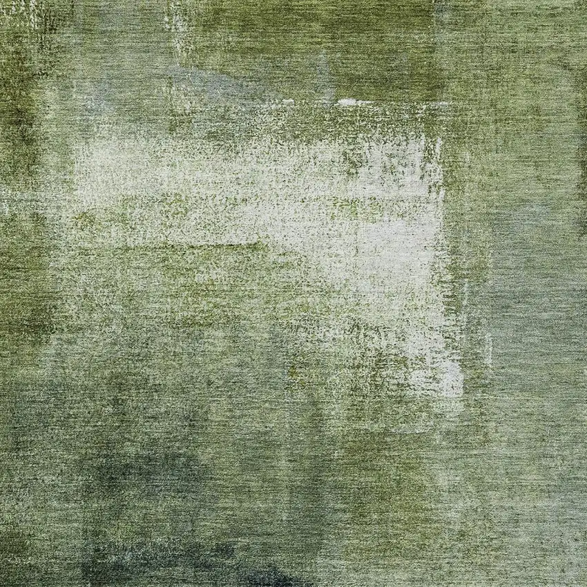 Artichoke Green And Sage Abstract Washable Indoor Outdoor Area Rug Photo 6
