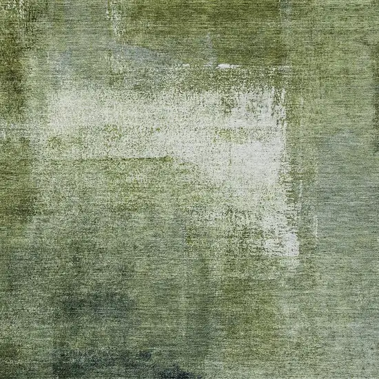 Artichoke Green And Sage Abstract Washable Indoor Outdoor Area Rug Photo 6