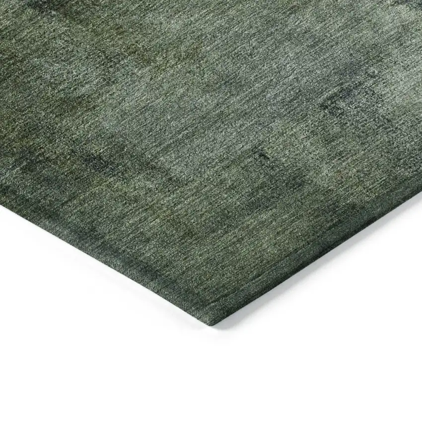 Artichoke Green And Sage Abstract Washable Indoor Outdoor Area Rug Photo 5