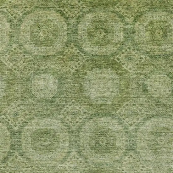 Artichoke Green And Sage Medallion Washable Indoor Outdoor Area Rug Photo 3