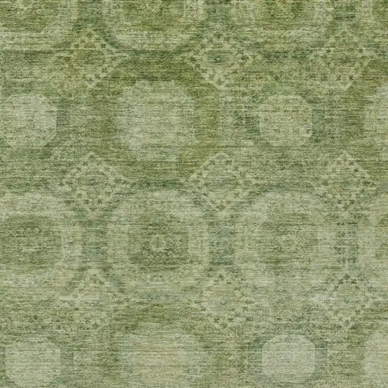 Artichoke Green And Sage Medallion Washable Indoor Outdoor Area Rug Photo 4