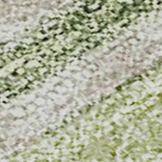 Artichoke Green And Taupe Striped Washable Area Rug With UV Protection Photo 3