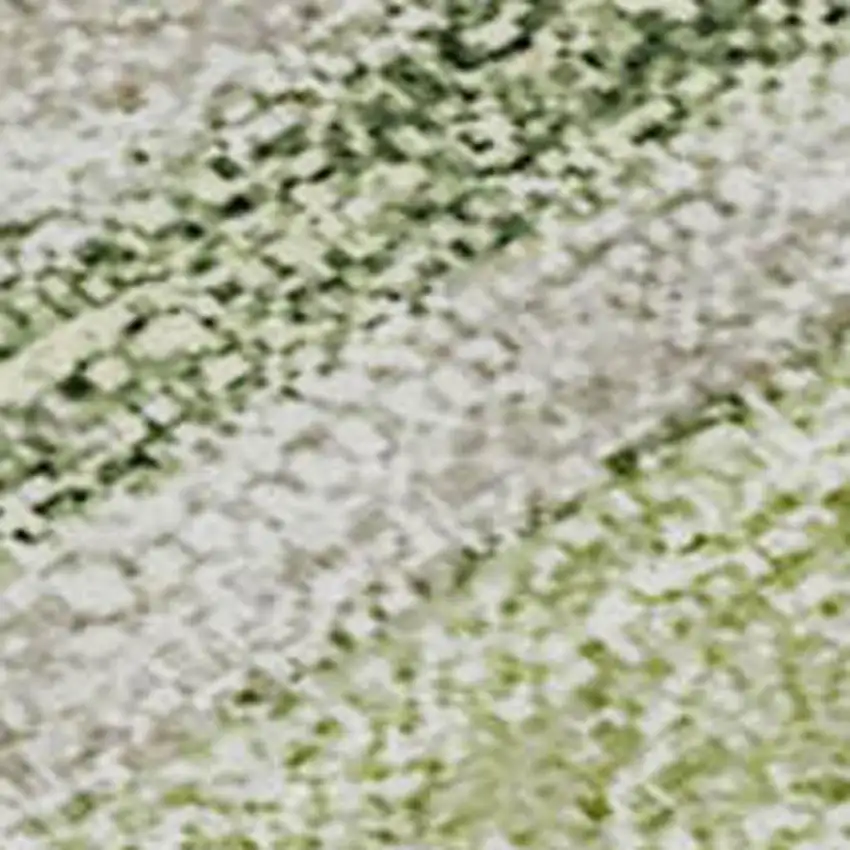 Artichoke Green And Taupe Striped Washable Area Rug With UV Protection Photo 3