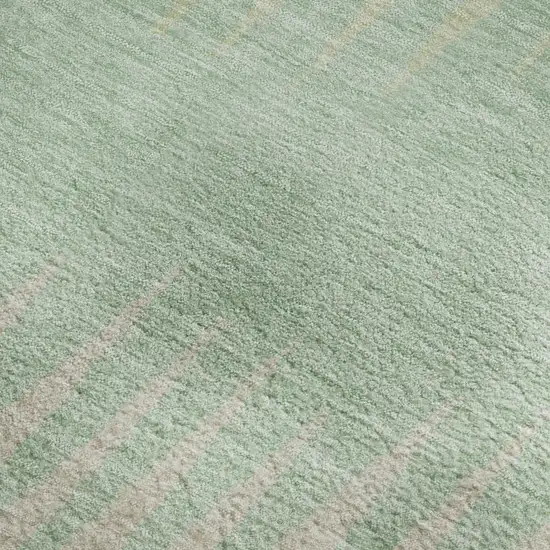 Artichoke Green Beige And Brown Striped Washable Area Rug With UV Protection Photo 3