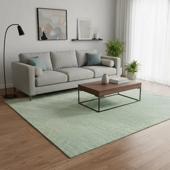 Artichoke Green Beige And Brown Striped Washable Area Rug With UV Protection Photo 2