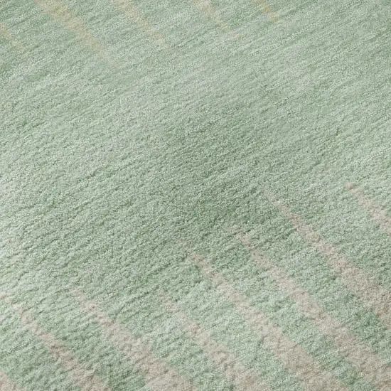 Artichoke Green Beige And Brown Striped Washable Area Rug With UV Protection Photo 1