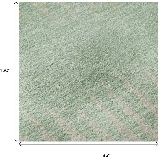 Artichoke Green Beige And Brown Striped Washable Area Rug With UV Protection Photo 9