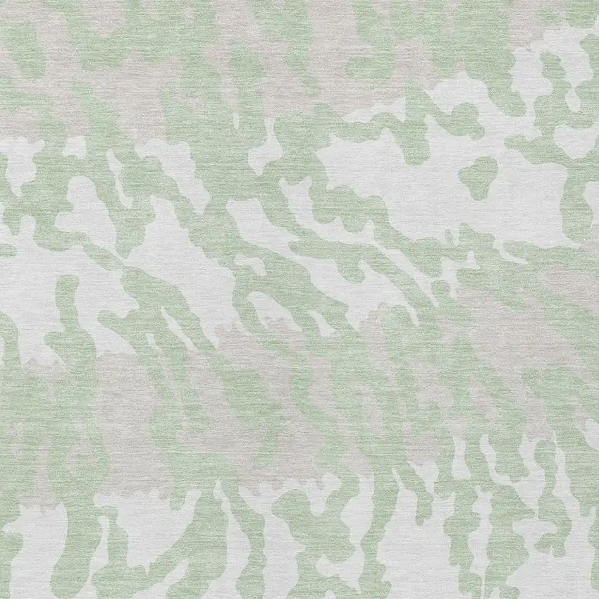Artichoke Green Beige And Ivory Animal Print Washable Indoor Outdoor Area Rug Photo 6
