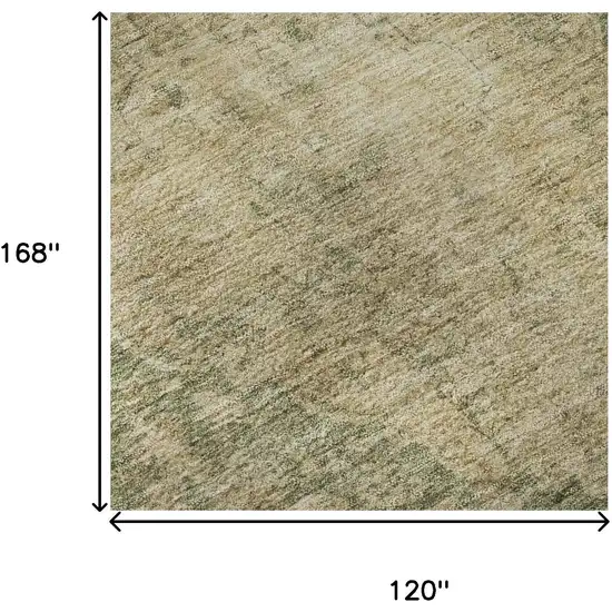 Artichoke Green Beige And Tan Medallion Washable Area Rug With UV Protection Photo 8