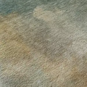 Photo of Artichoke Green Beige And Teal Abstract Washable Area Rug With UV Protection