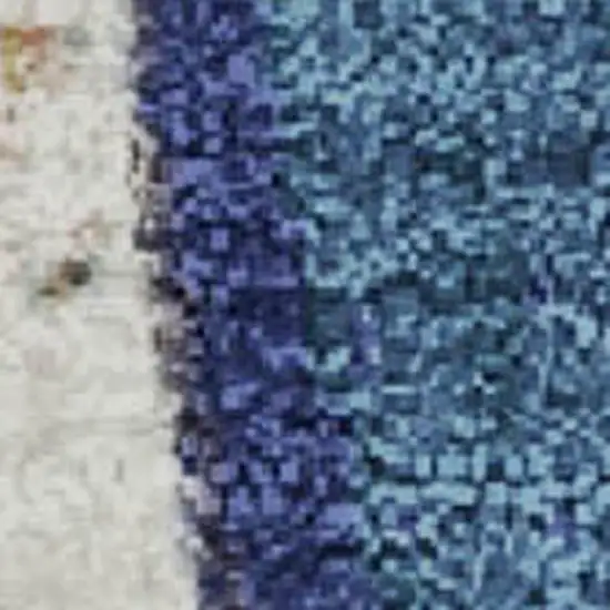 Artichoke Green Blue And Ivory Abstract Washable Area Rug With UV Protection Photo 1