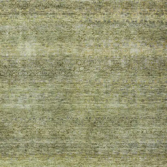 Artichoke Green Brown And Gray Striped Washable Indoor Outdoor Area Rug Photo 6