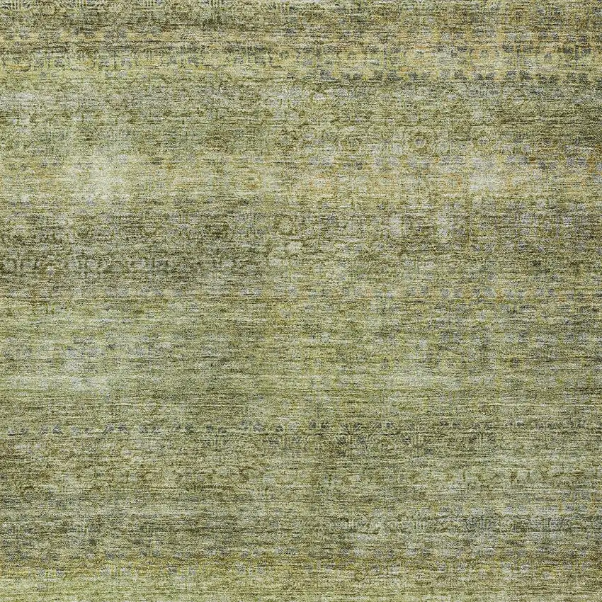 Artichoke Green Brown And Gray Striped Washable Indoor Outdoor Area Rug Photo 6