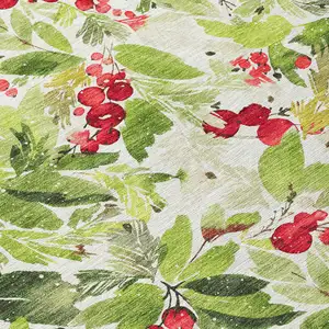 Photo of Artichoke Green Burgundy And Ivory Botanical Leaves Washable Indoor Outdoor Area Rug