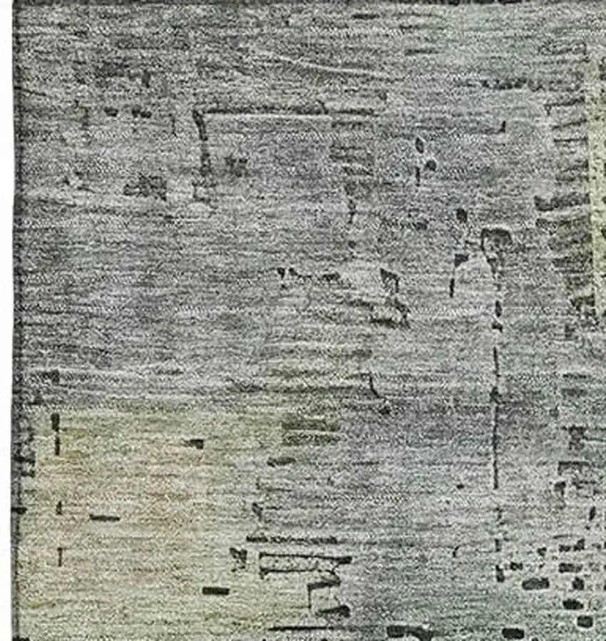 Artichoke Green Charcoal And Silver Abstract Washable Area Rug With UV Protection Photo 2