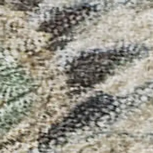 Photo of Artichoke Green Copper And Beige Floral Washable Area Rug With UV Protection