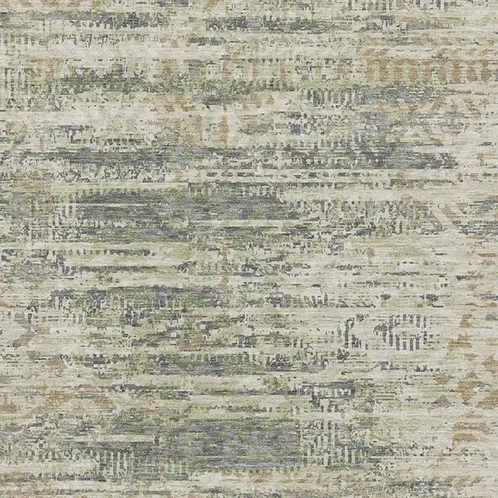 Artichoke Green Copper And Gray Moroccan Washable Area Rug With UV Protection Photo 3
