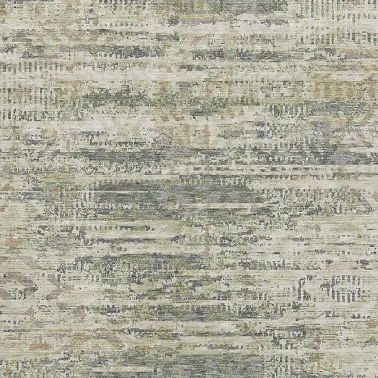 Artichoke Green Copper And Gray Moroccan Washable Area Rug With UV Protection Photo 3