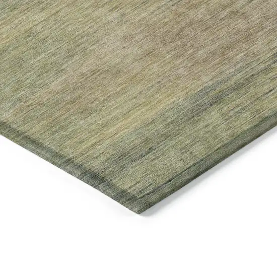 Artichoke Green Fern Green And Gold Abstract Washable Indoor Outdoor Area Rug Photo 4